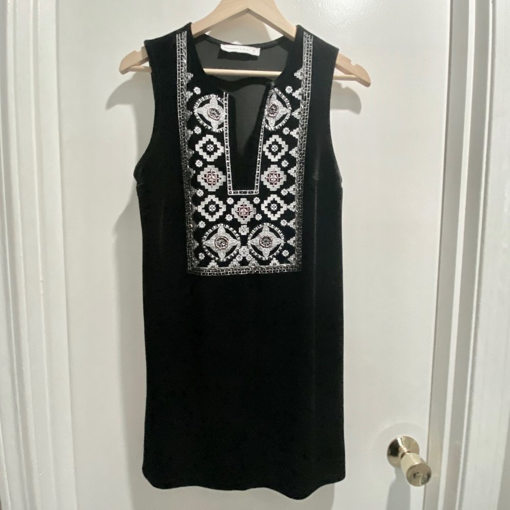 (4) A&F Whimsigoth Fairy Velvet Embr. Beads Boho Victorian Regency Top Tunic M